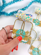 Load image into Gallery viewer, Iridescent Flower Hoops