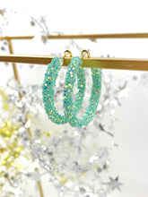 Load image into Gallery viewer, Valentine Glitter Hoops