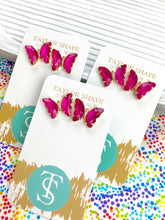 Load image into Gallery viewer, Colorful Crystal Butterfly Studs