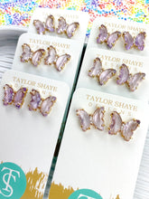 Load image into Gallery viewer, Colorful Crystal Butterfly Studs
