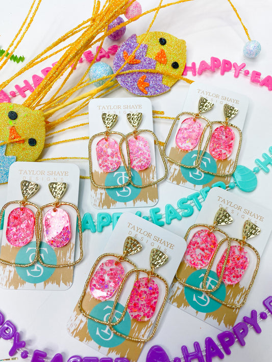 Starburst Confetti Oval Hoops