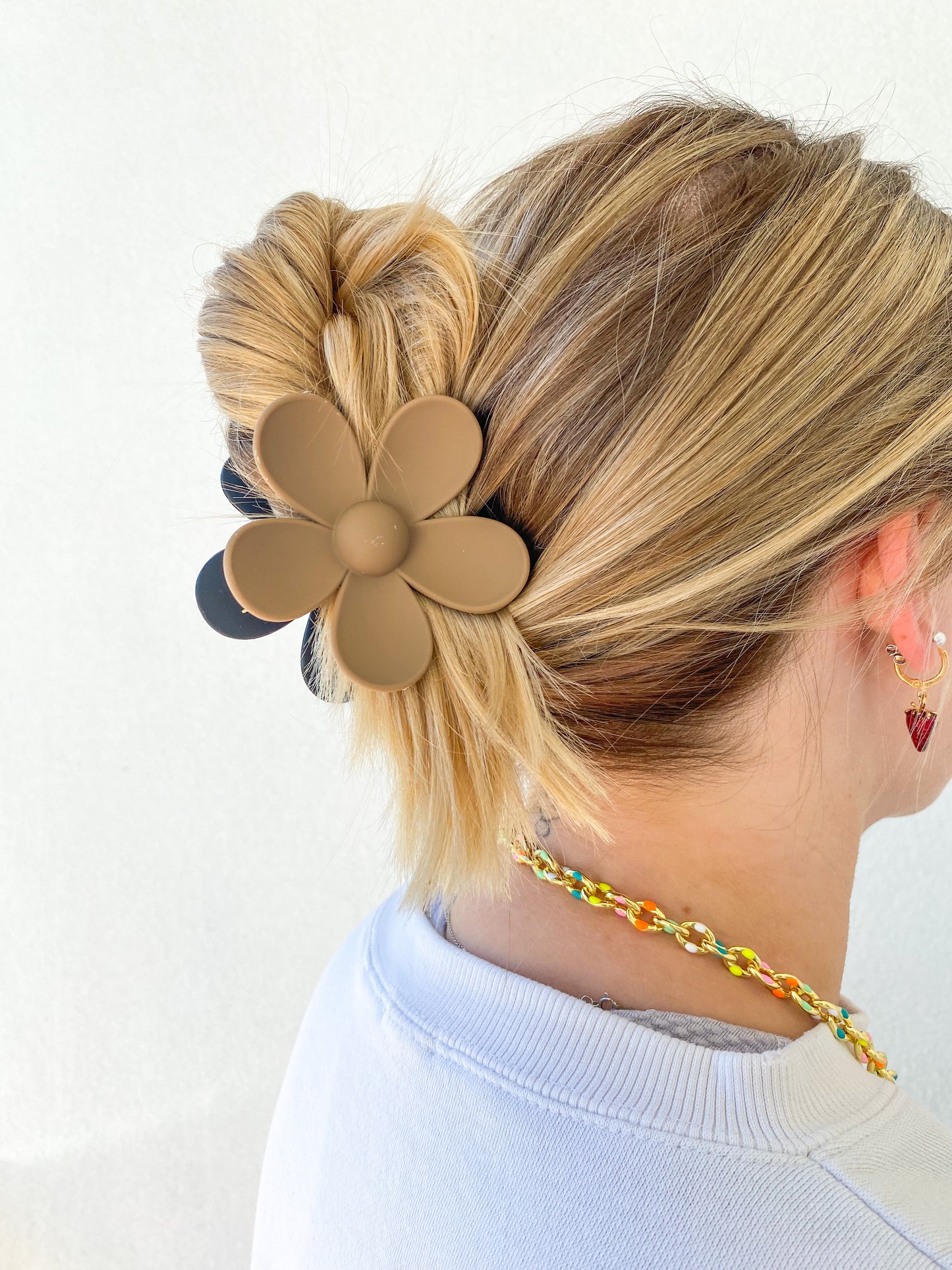 Color Block Flower Hair Clip