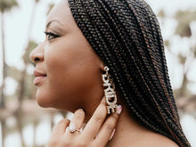 Load image into Gallery viewer, Gold Glitter Bride Earrings