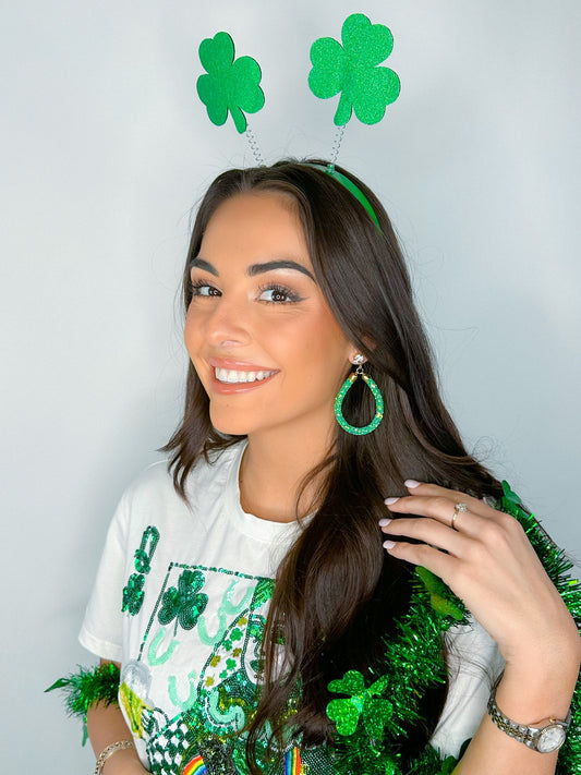 Green Glitter Teardrops