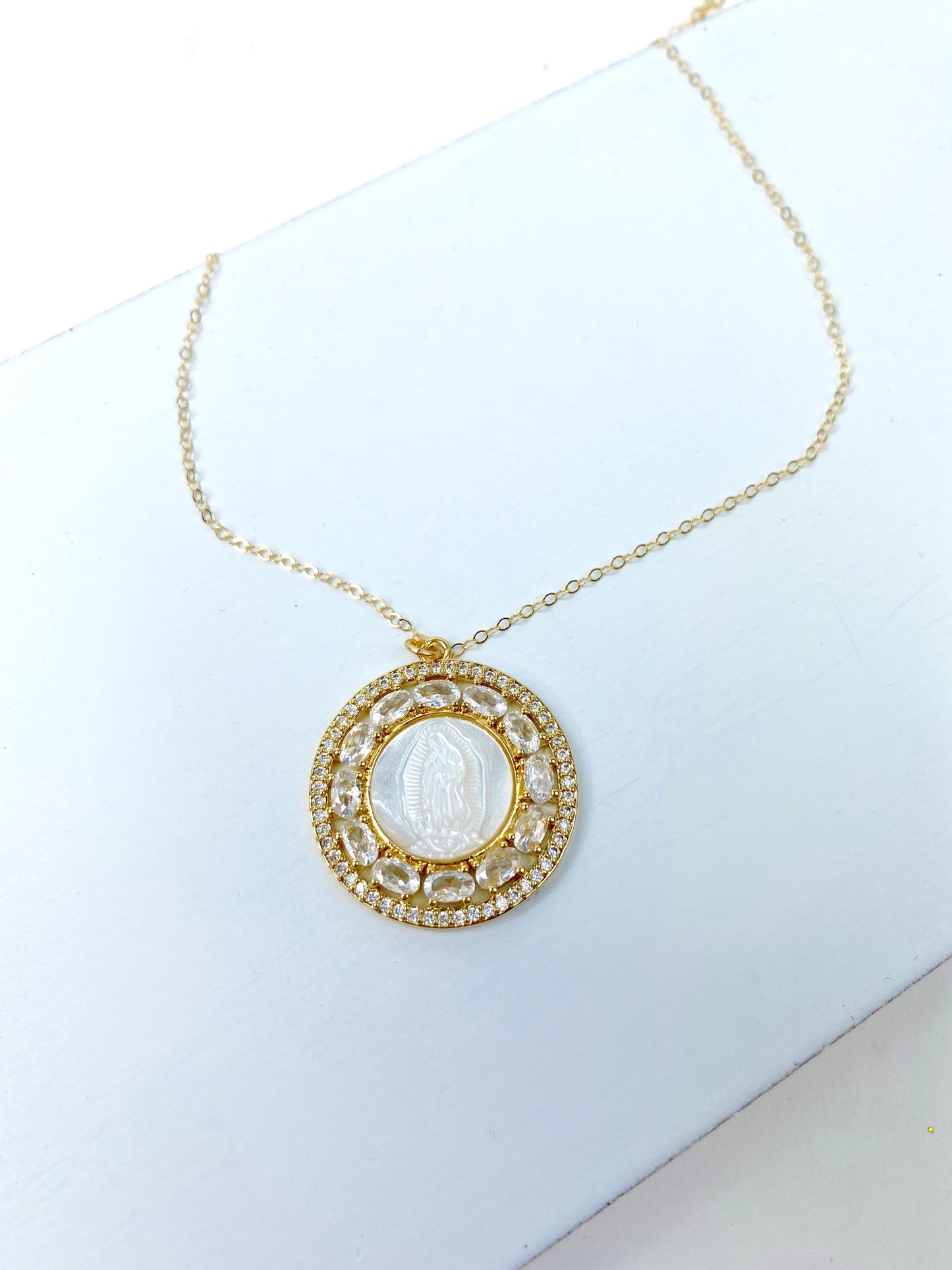 Pearl Mother Mary Necklace