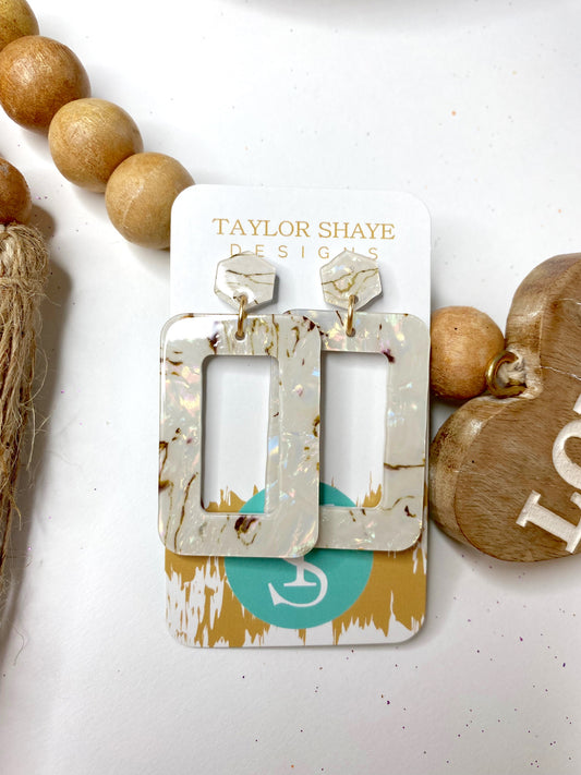 Tan/Marble Acrylic Rectangle Drops