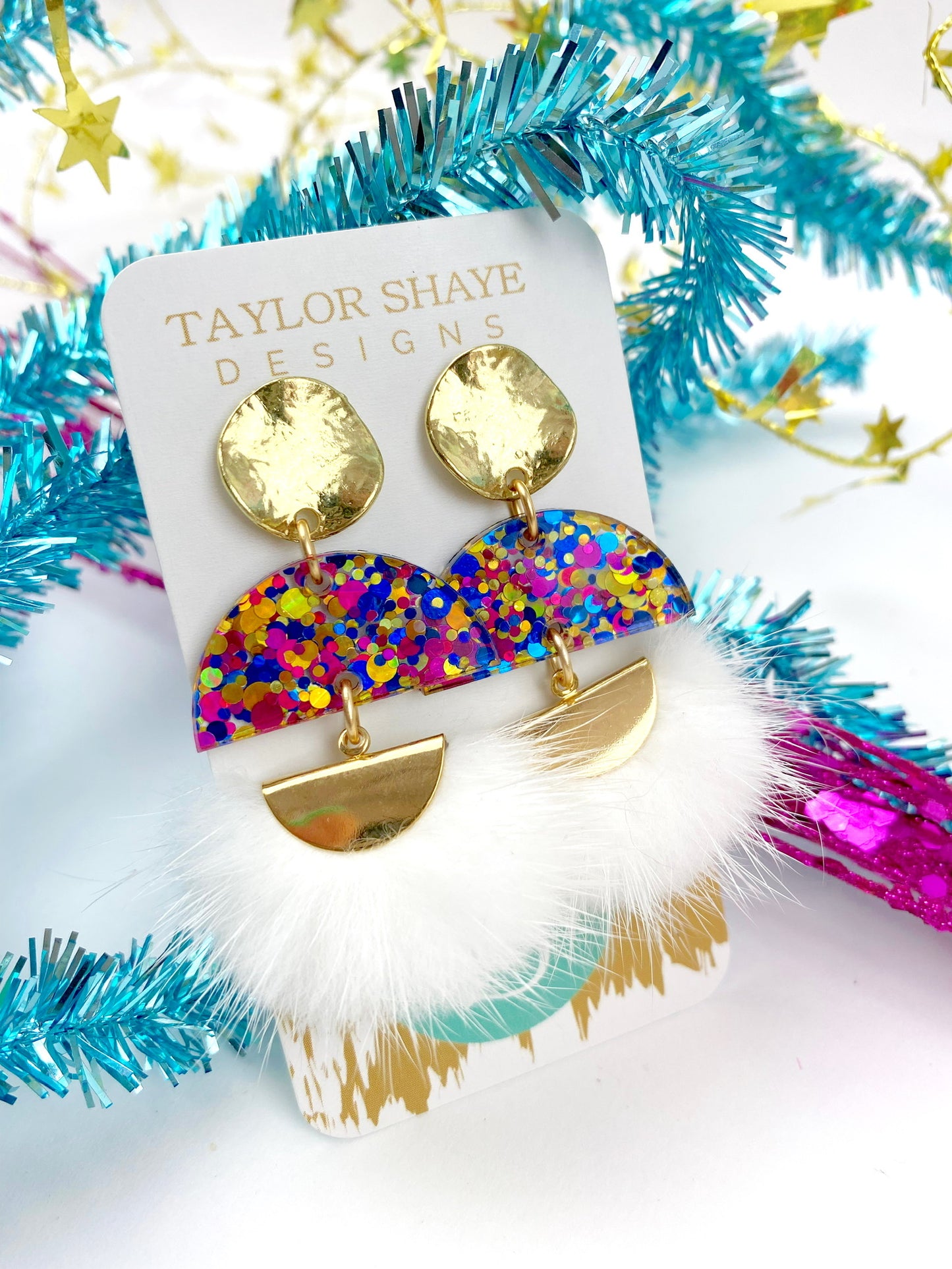 Pink Confetti Tassel Drops