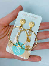 Load image into Gallery viewer, Gold Flake Stick Hoops