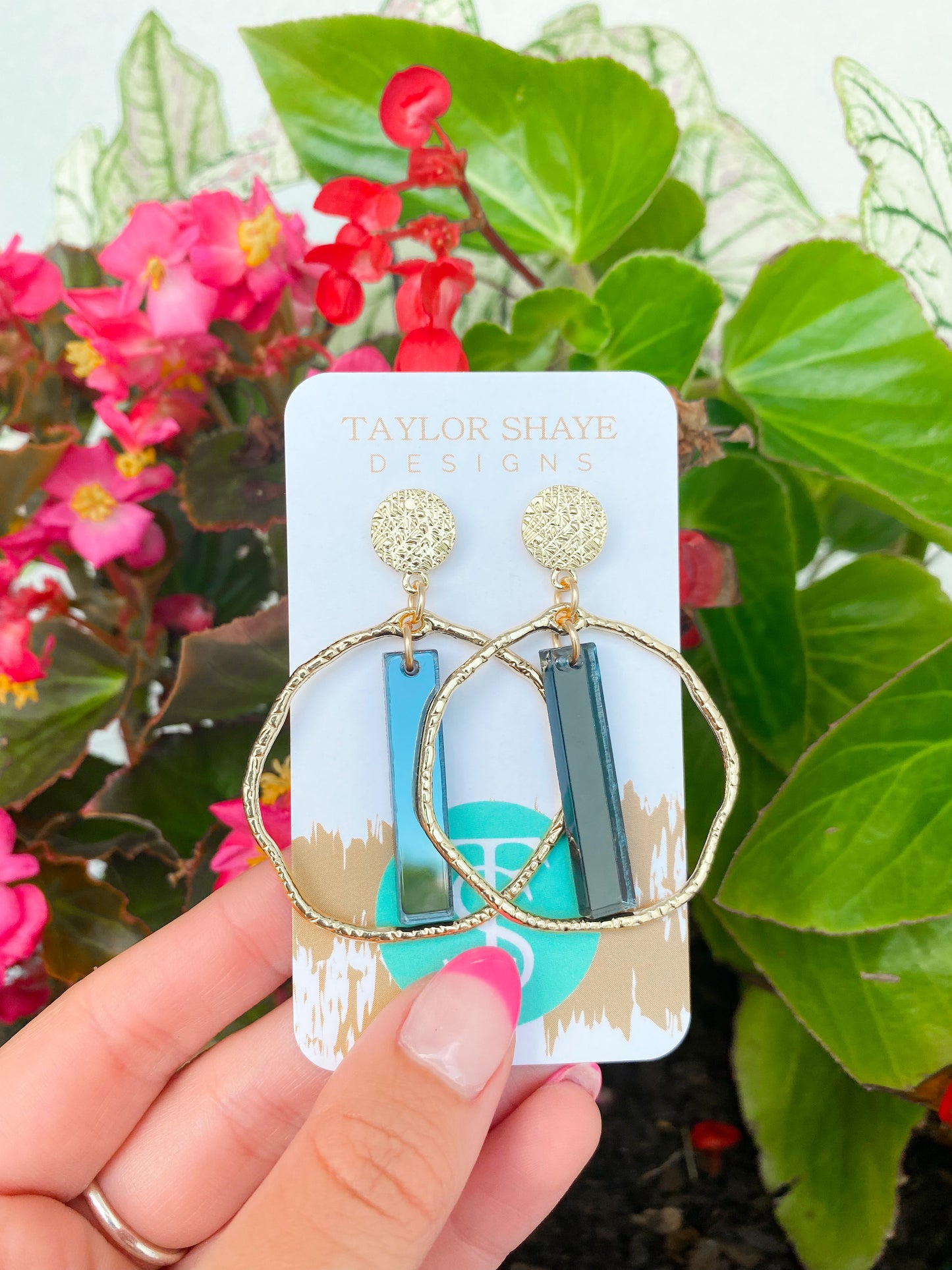 Gray Mirror Stick Hoops