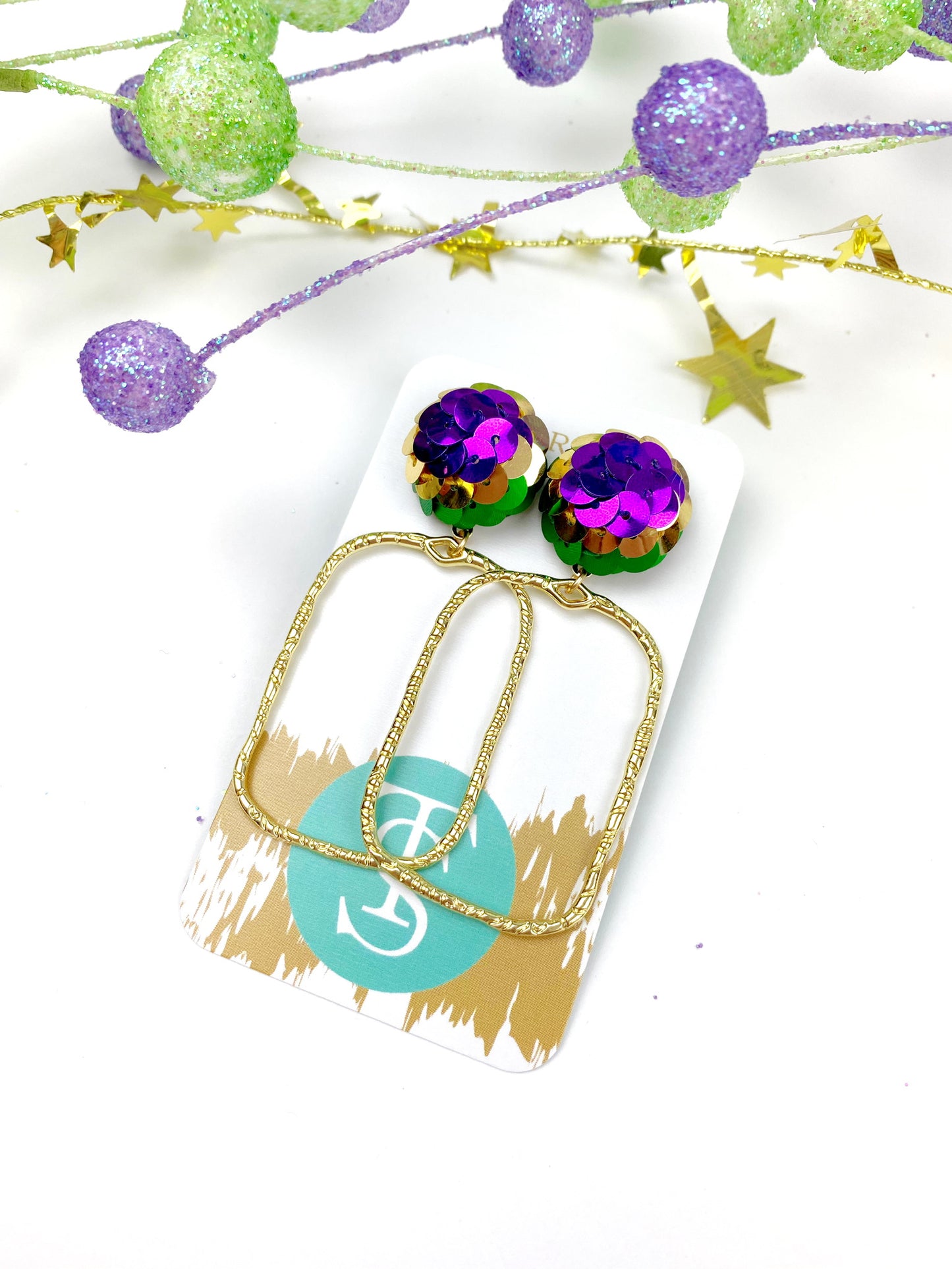 Royal Sequin Hoops