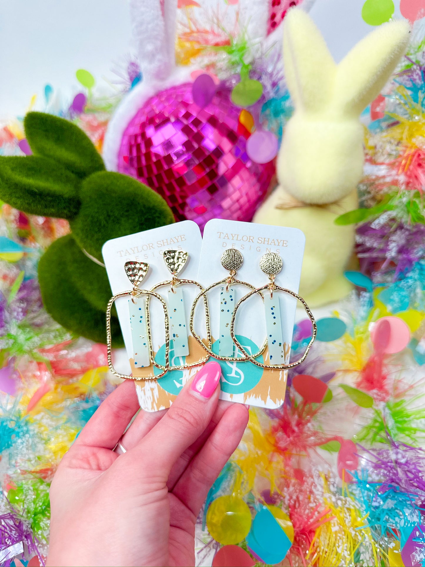 Blue Glitz Stick Hoops