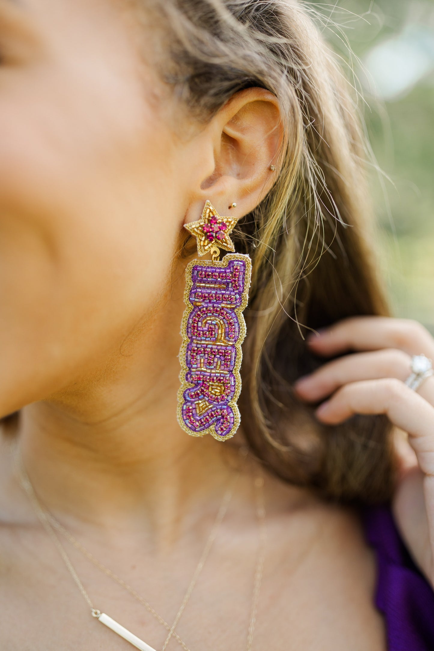 LSU Geaux Tigers Beaded Drops