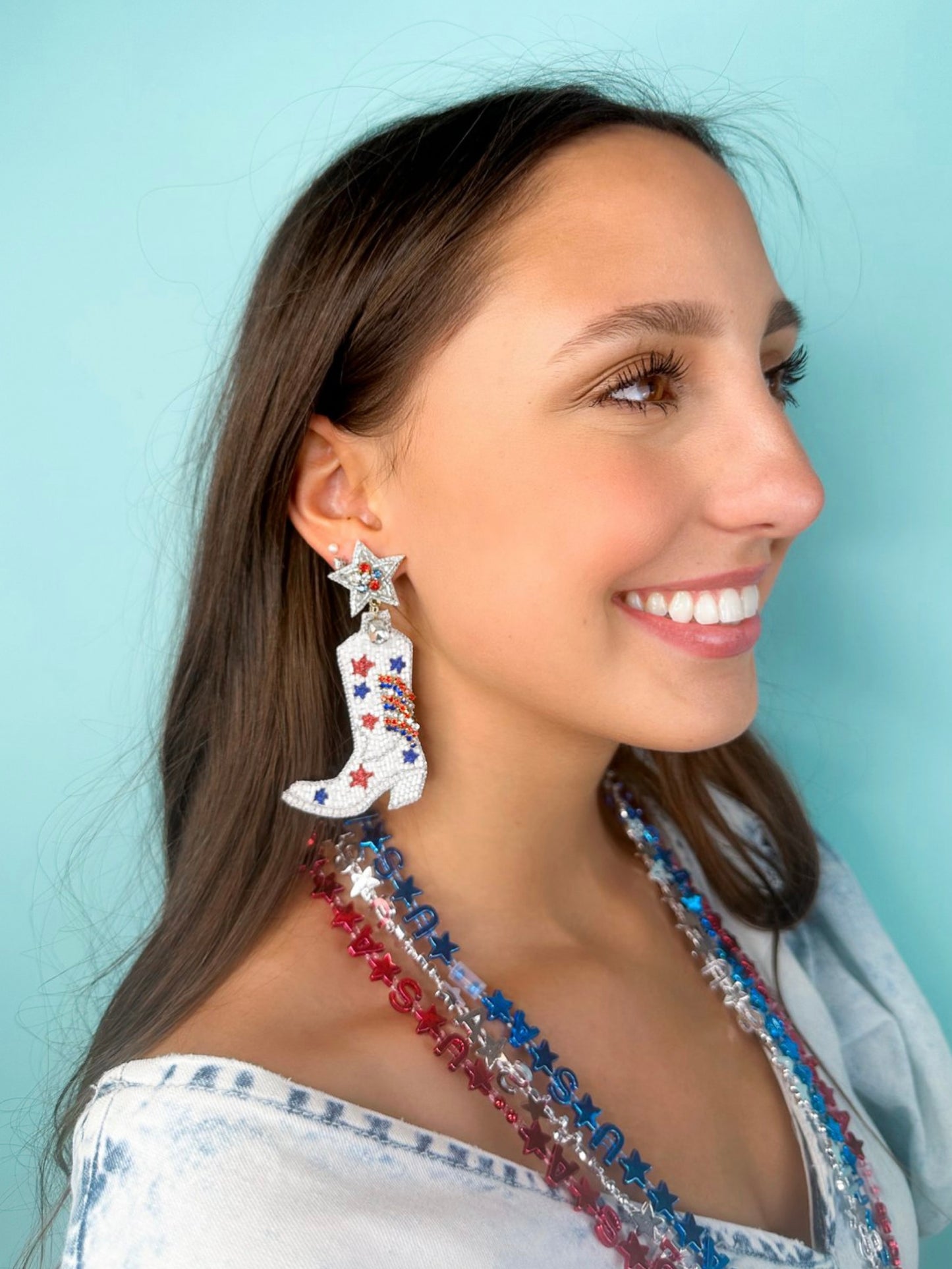 Fourth of July Beaded Boots