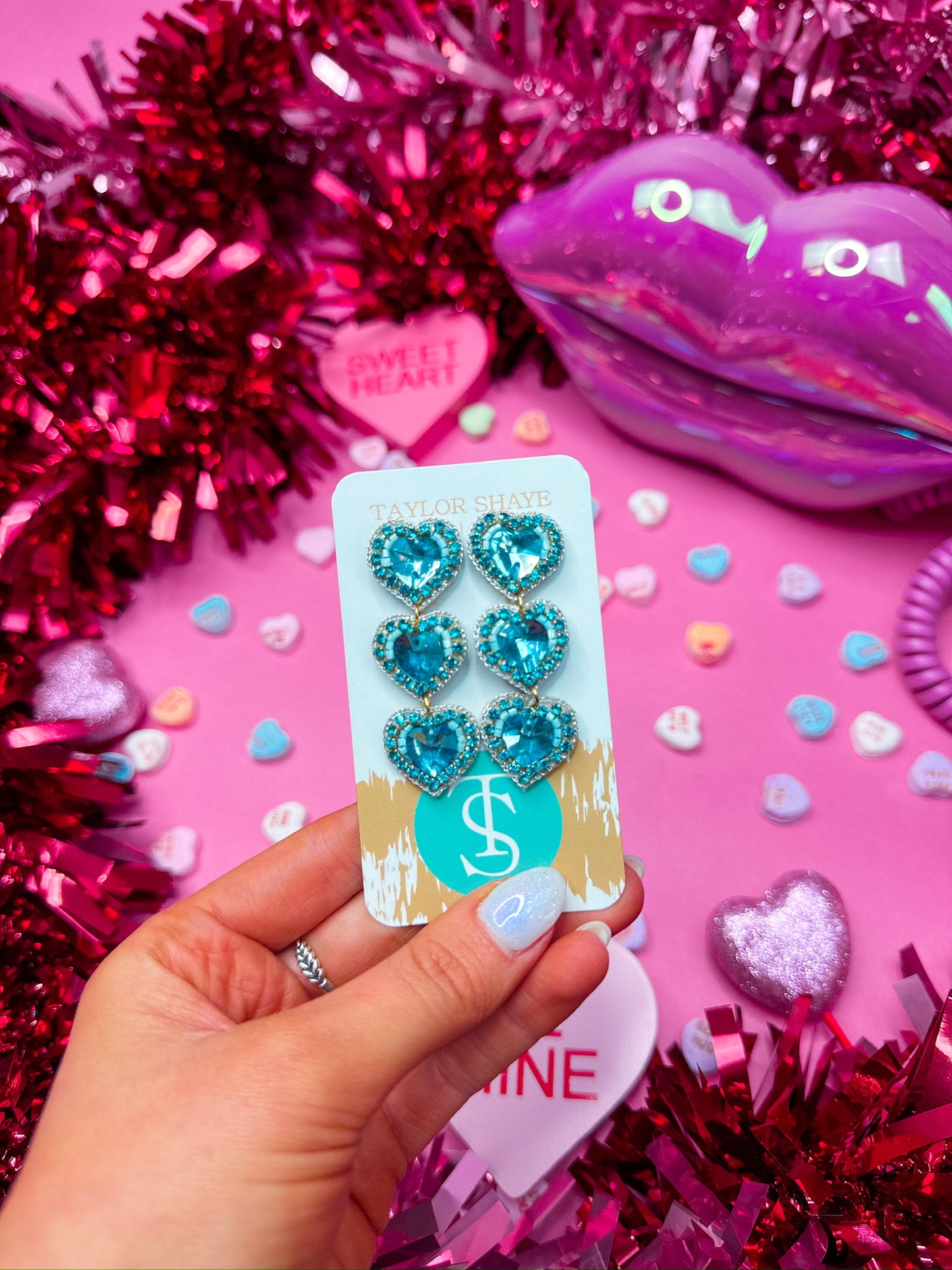 Rosaline Triple Beaded Hearts