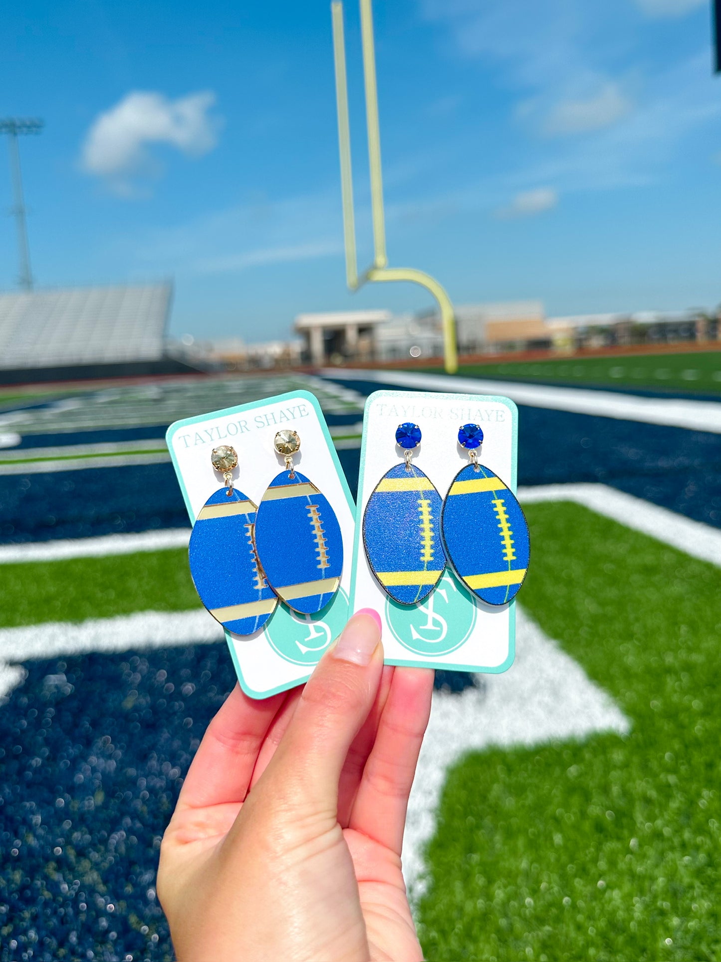 Blue/Gold Acrylic Footballs