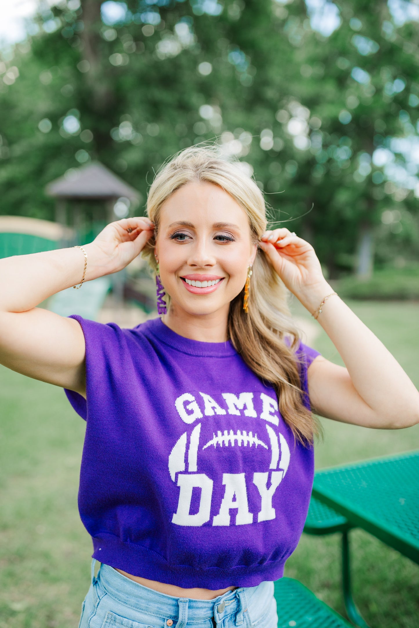 Acrylic Purple/Gold Mirror Gameday Drops