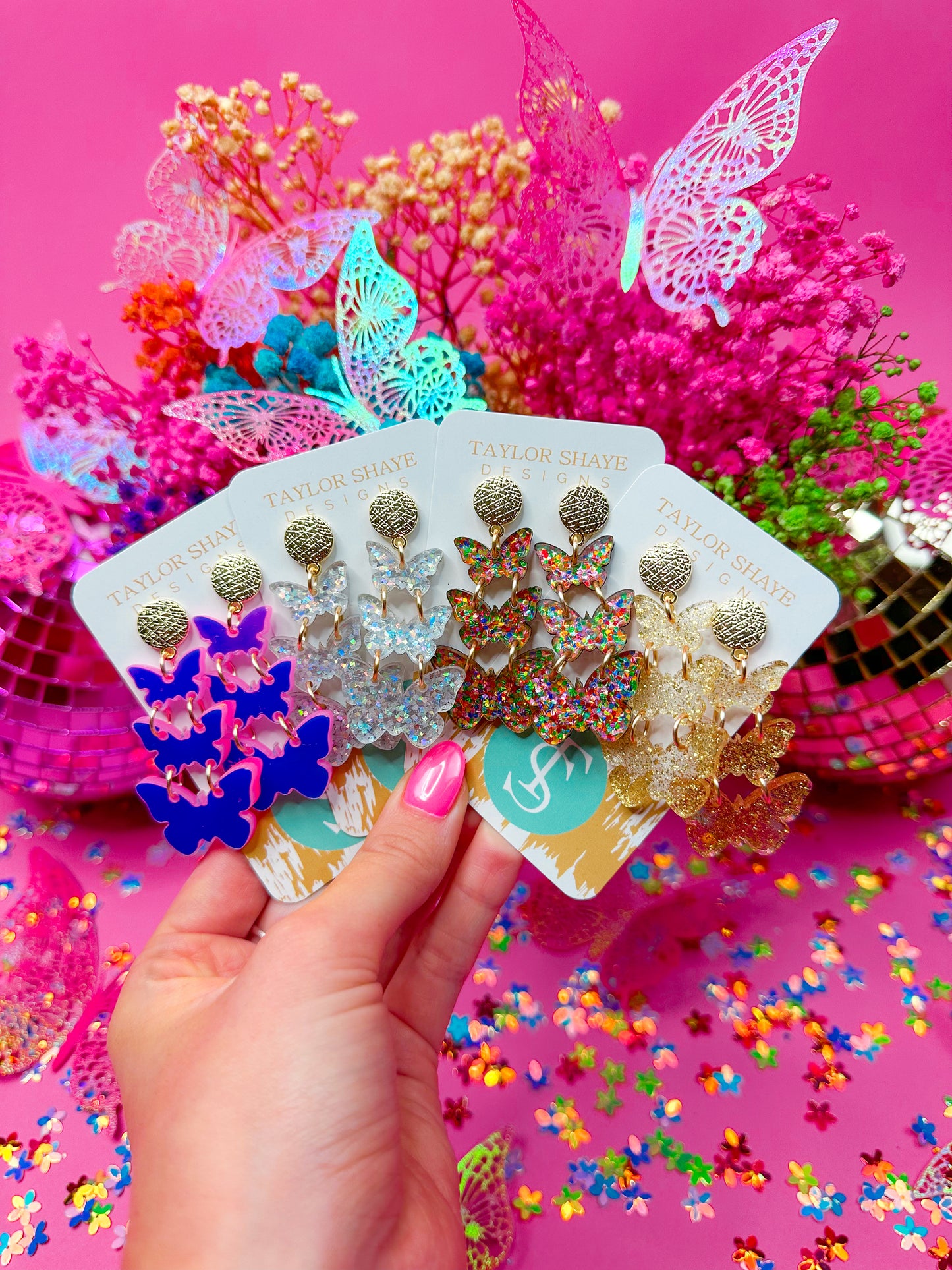 Spring Triple Butterfly Drops