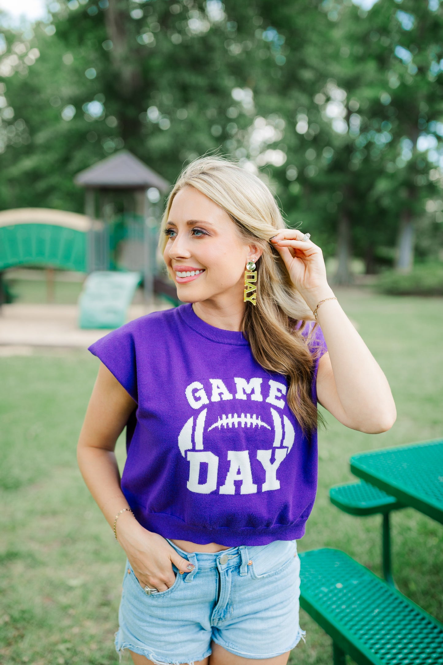 Acrylic Purple/Gold Mirror Gameday Drops