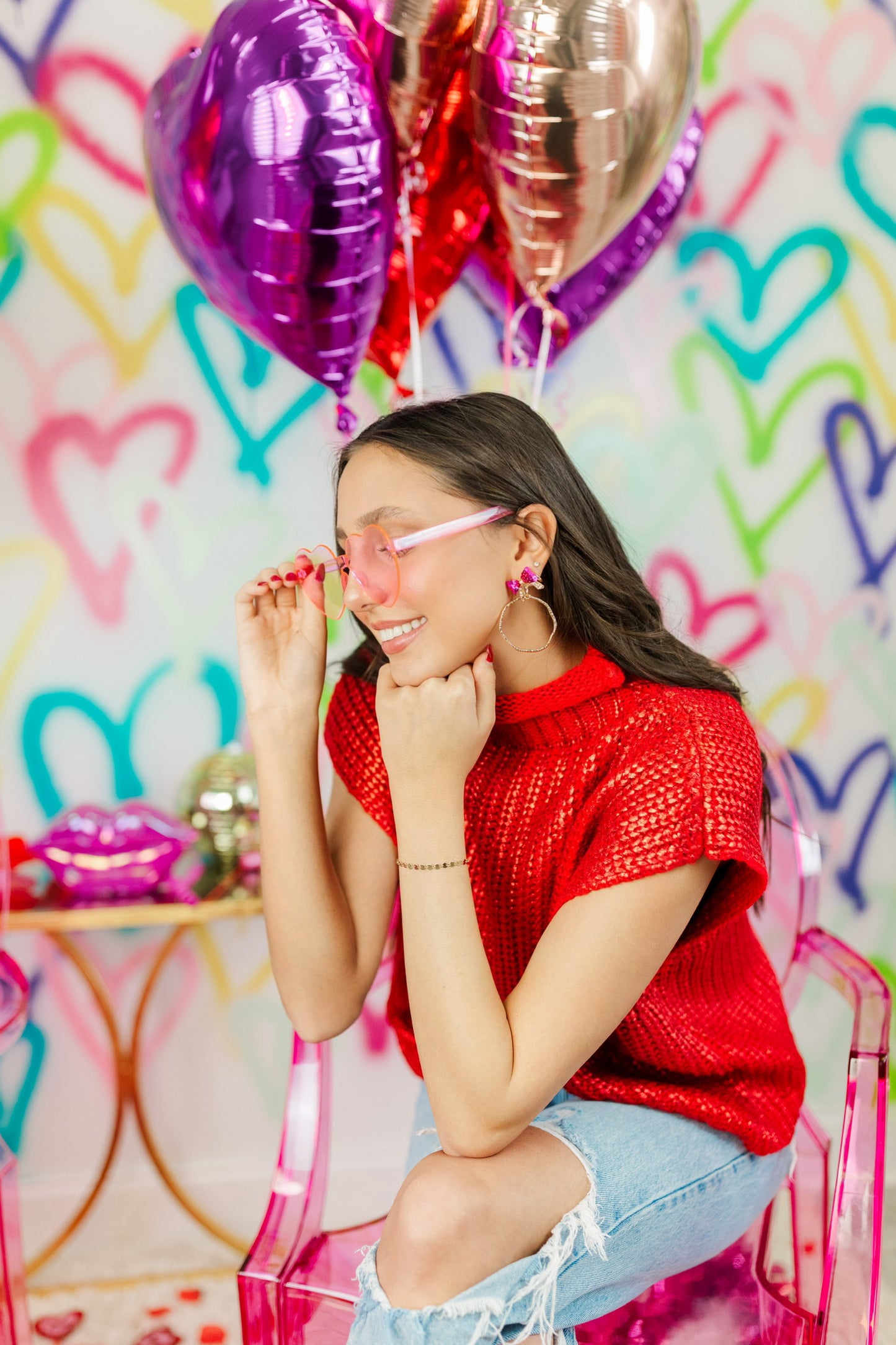 Hot Pink Bethany Bow Hoops