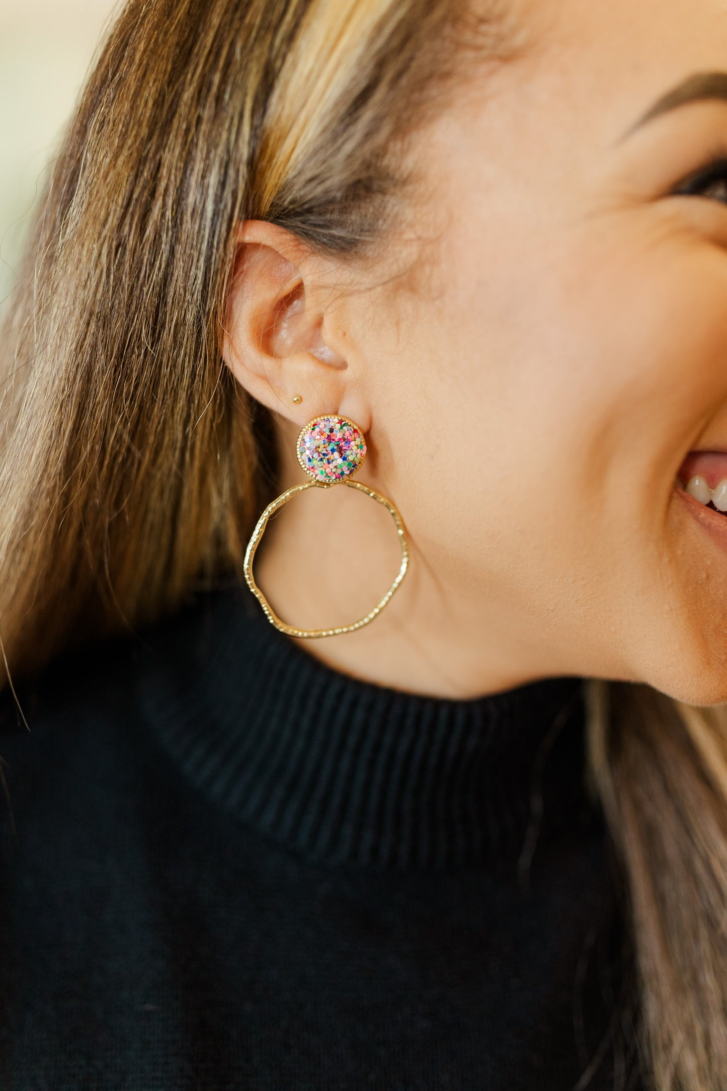 Gameday Glitter Top Hoops