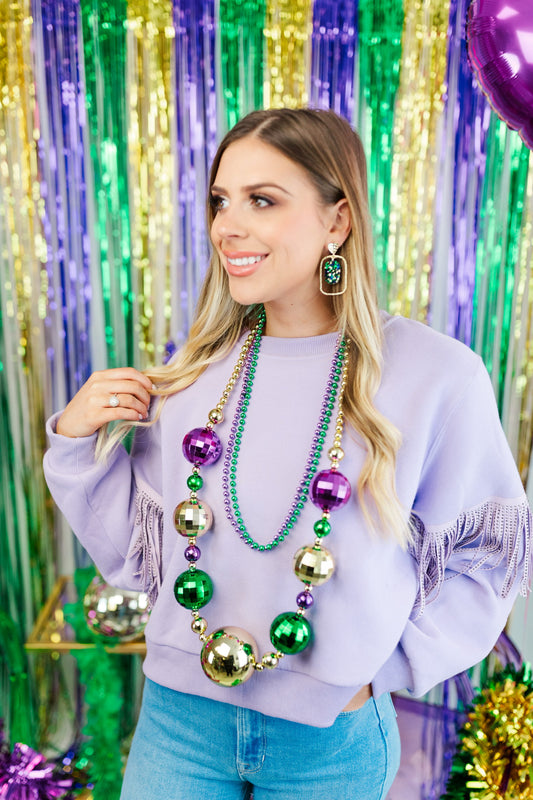 Mardi Gras Oval Hoops