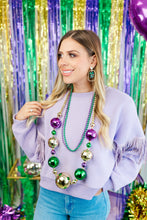 Load image into Gallery viewer, Mardi Gras Oval Hoops
