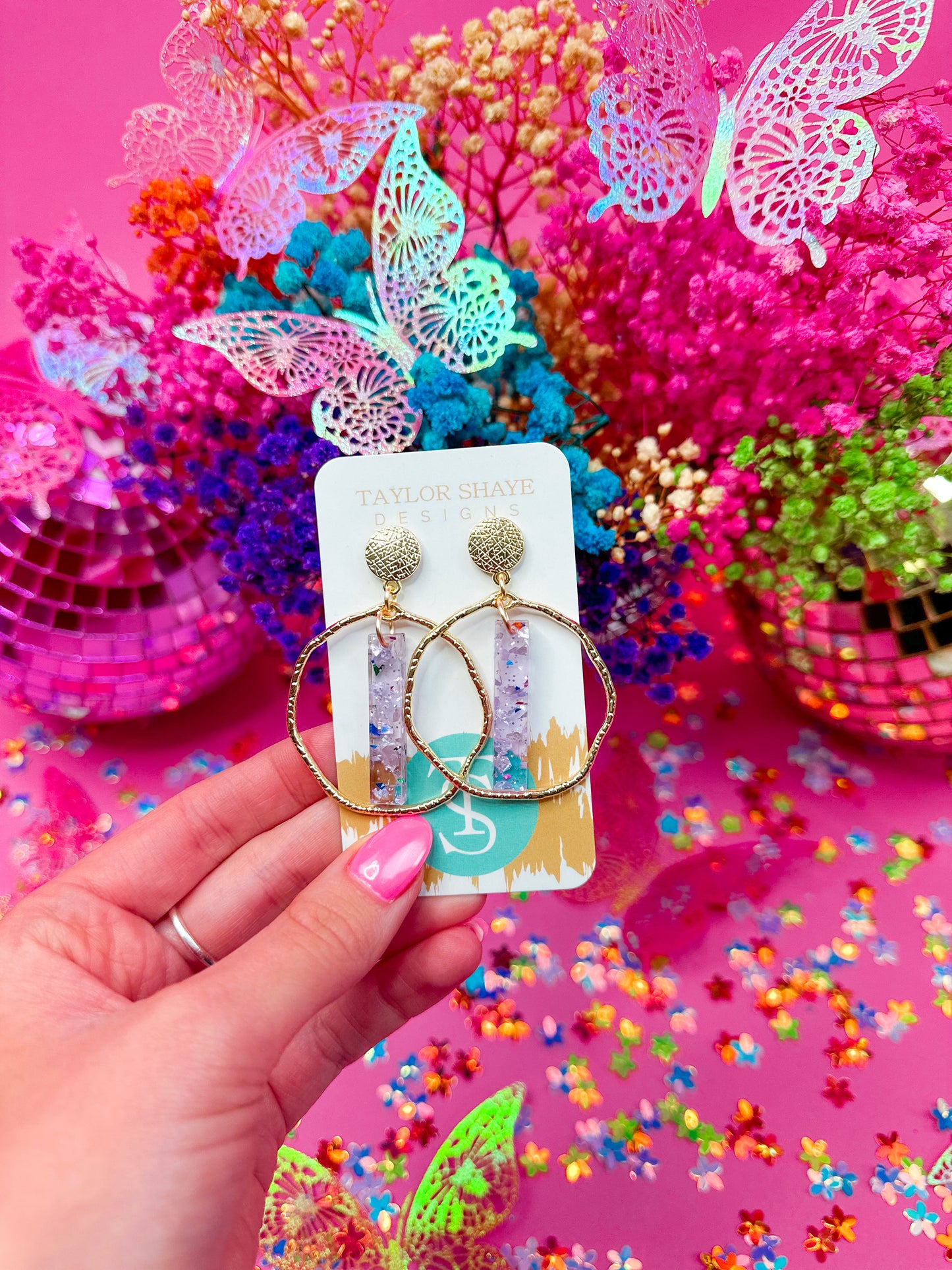 Lavender McCall Stick Hoops