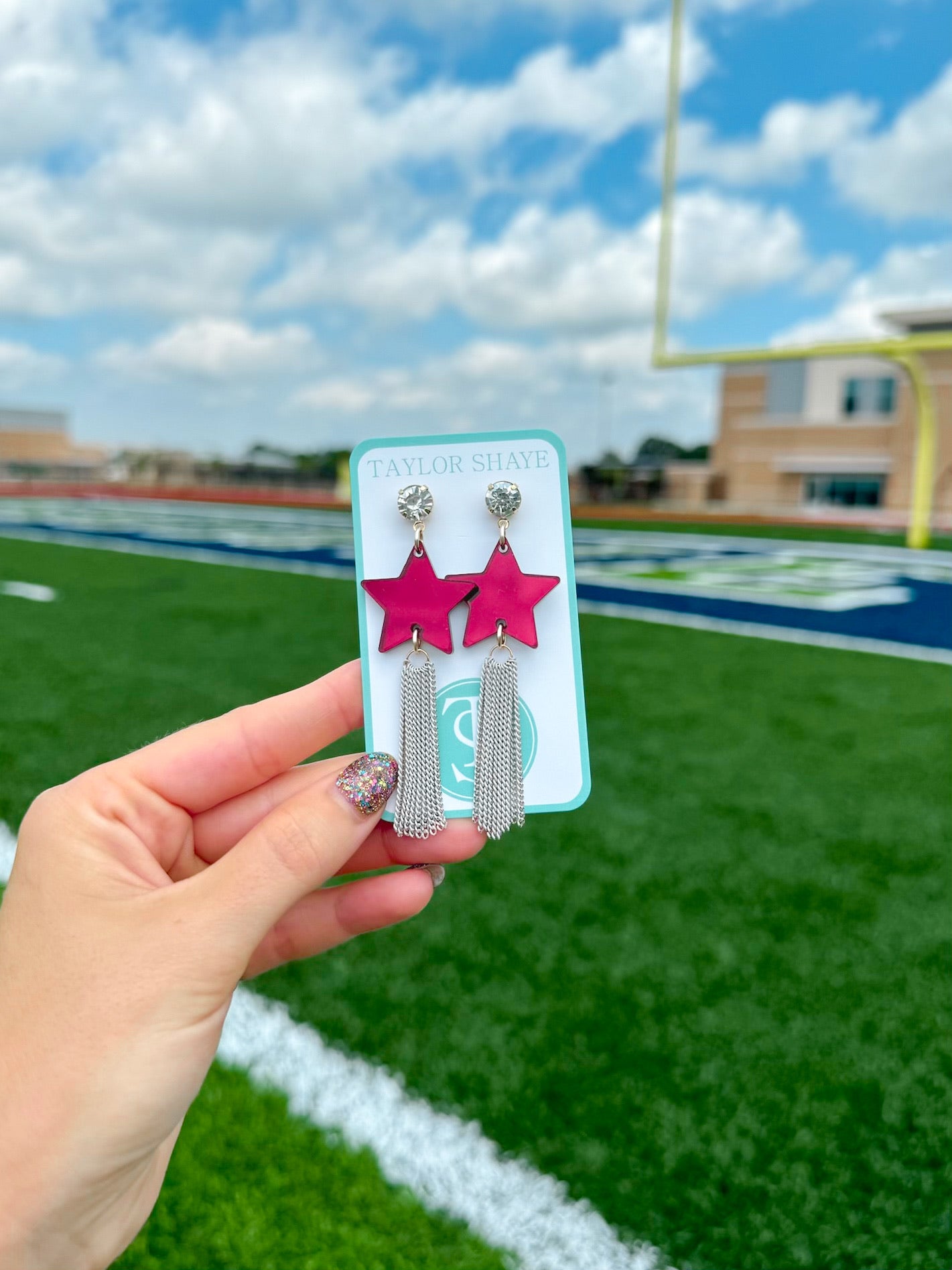 Maroon Star Chain Tassels