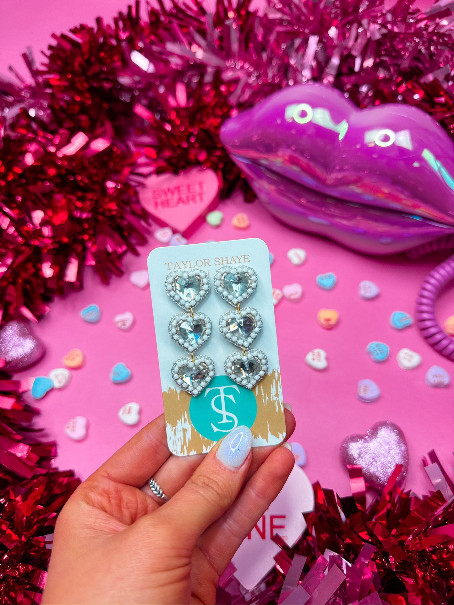 Rosaline Triple Beaded Hearts