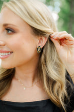 Load image into Gallery viewer, Black and Gold Football Stud

