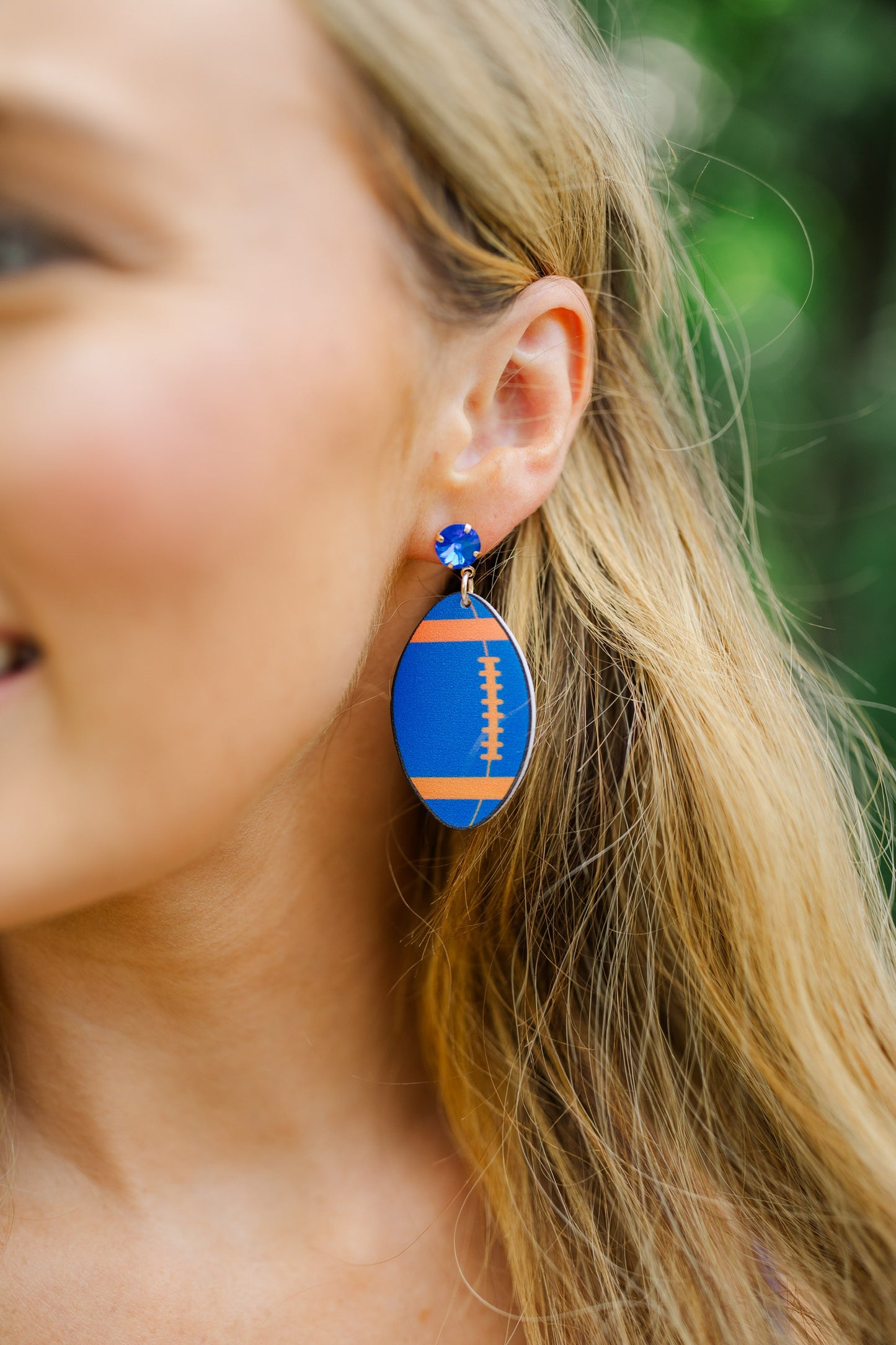 Blue and Orange Acrylic Footballs
