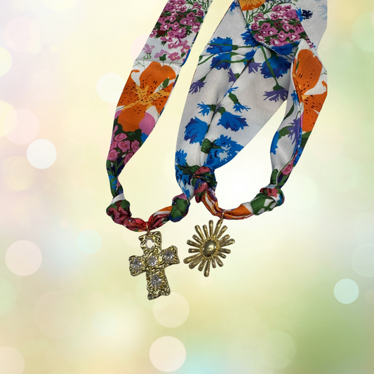 Flower Scarf Necklace