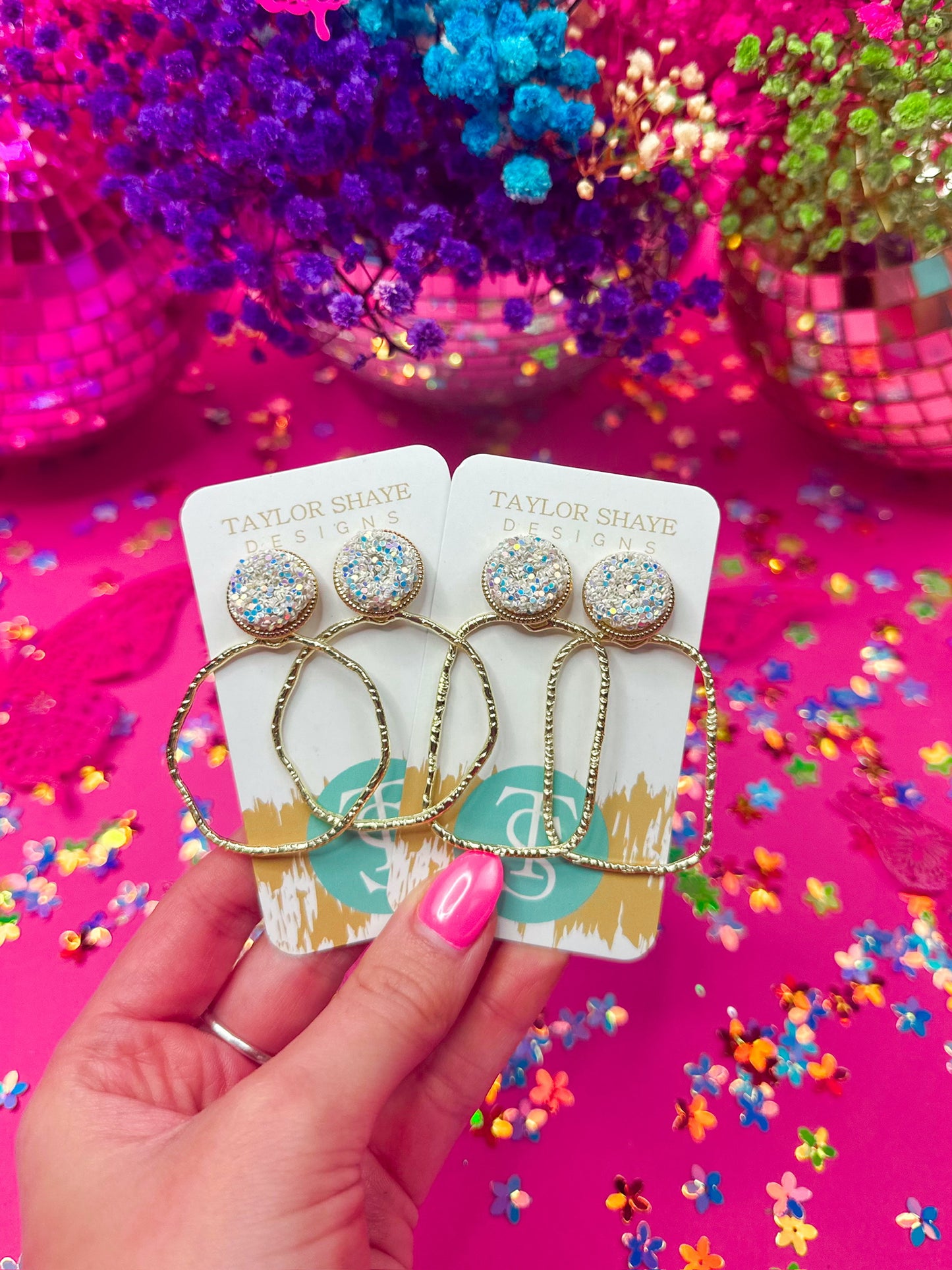 Gameday Glitter Top Hoops