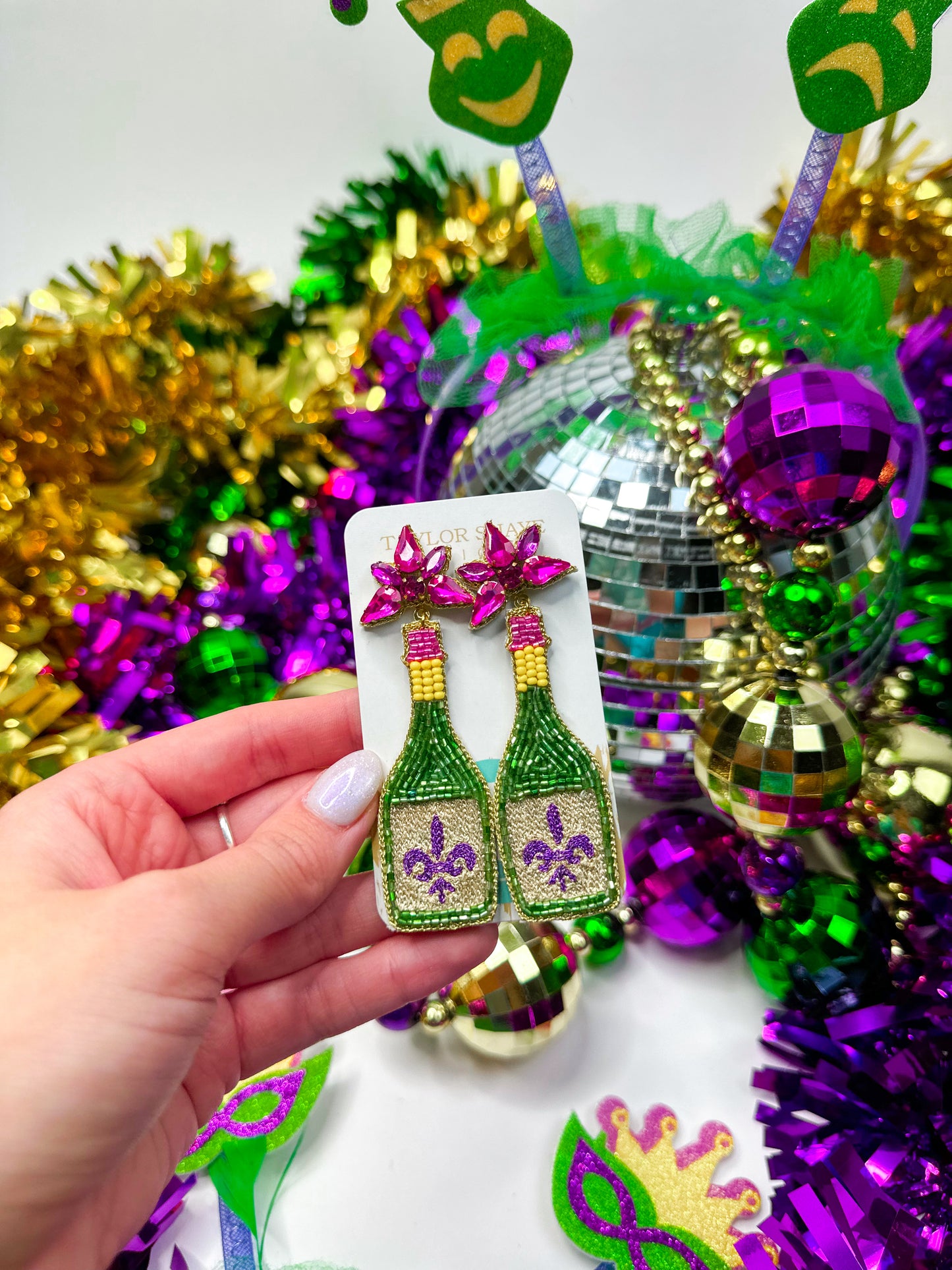 Beaded Fleur-de-Lis Bottle