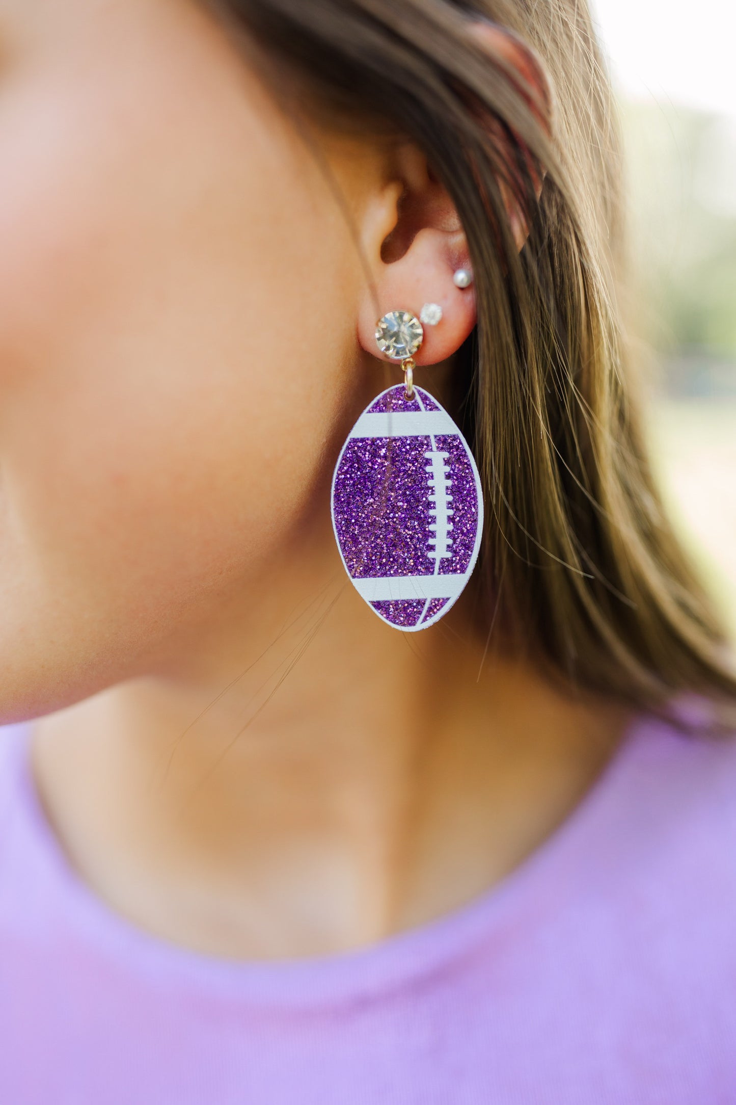 Purple/White Acrylic Footballs