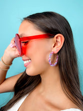 Load image into Gallery viewer, USA Glitter Hoops
