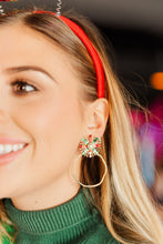 Load image into Gallery viewer, Red/Green Sequin Sunburst Hoops
