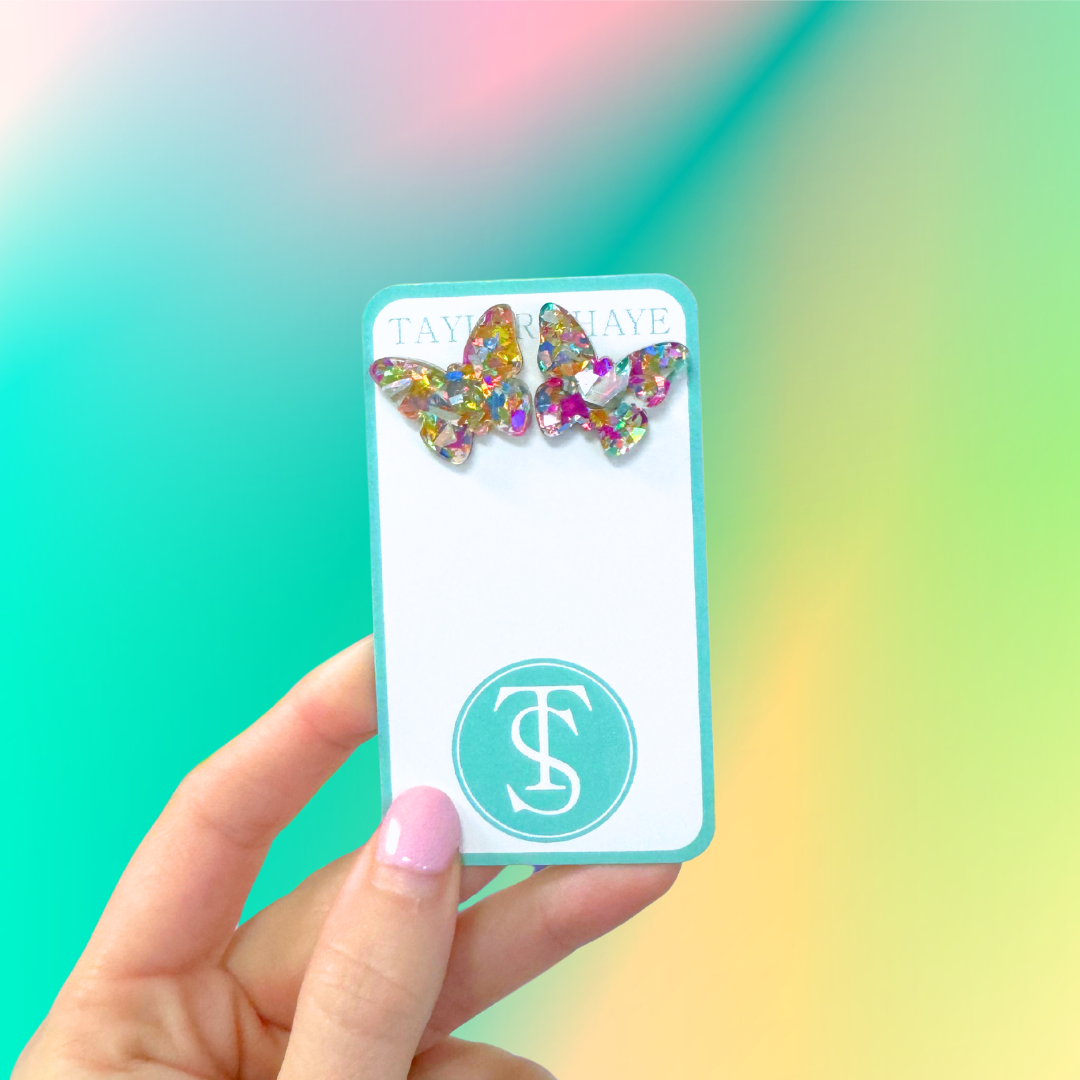 Acrylic Butterfly Stud