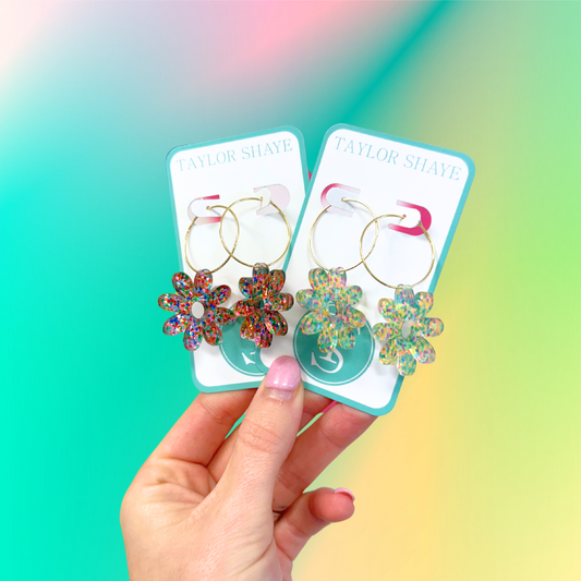 Confetti Flower Hoops