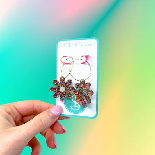 Confetti Flower Hoops