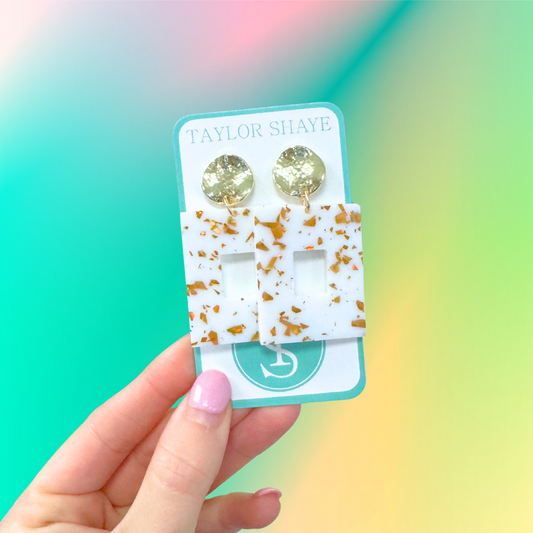 Mini Naomi White & Gold Flake