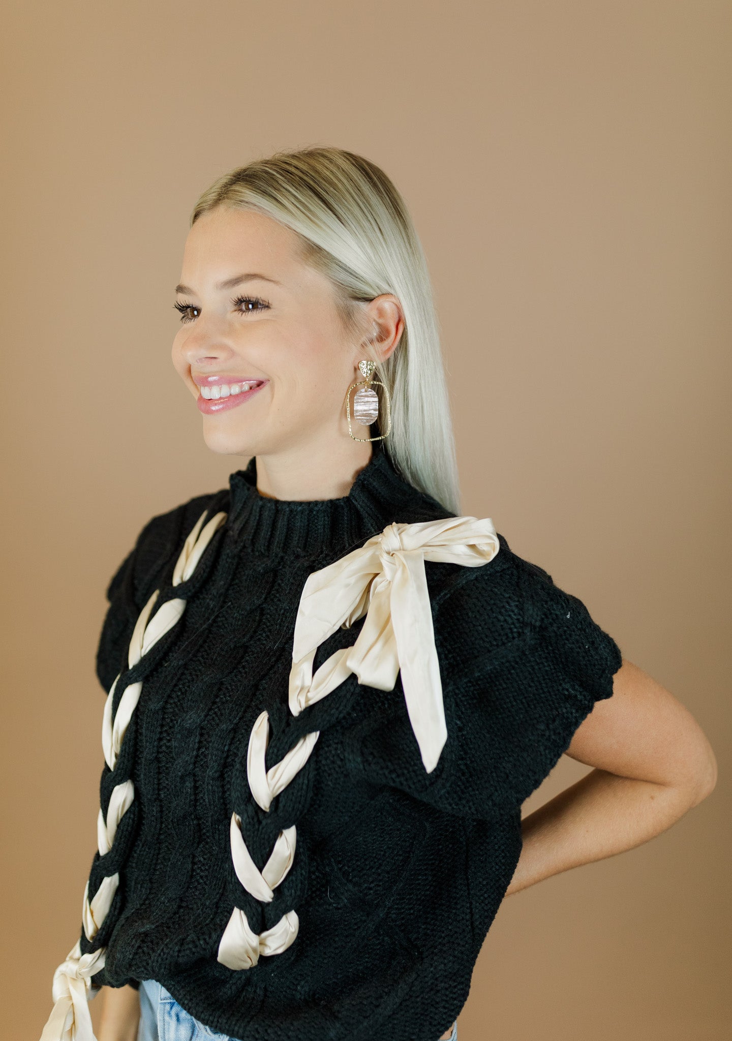 Rose Shimmer Oval Hoops