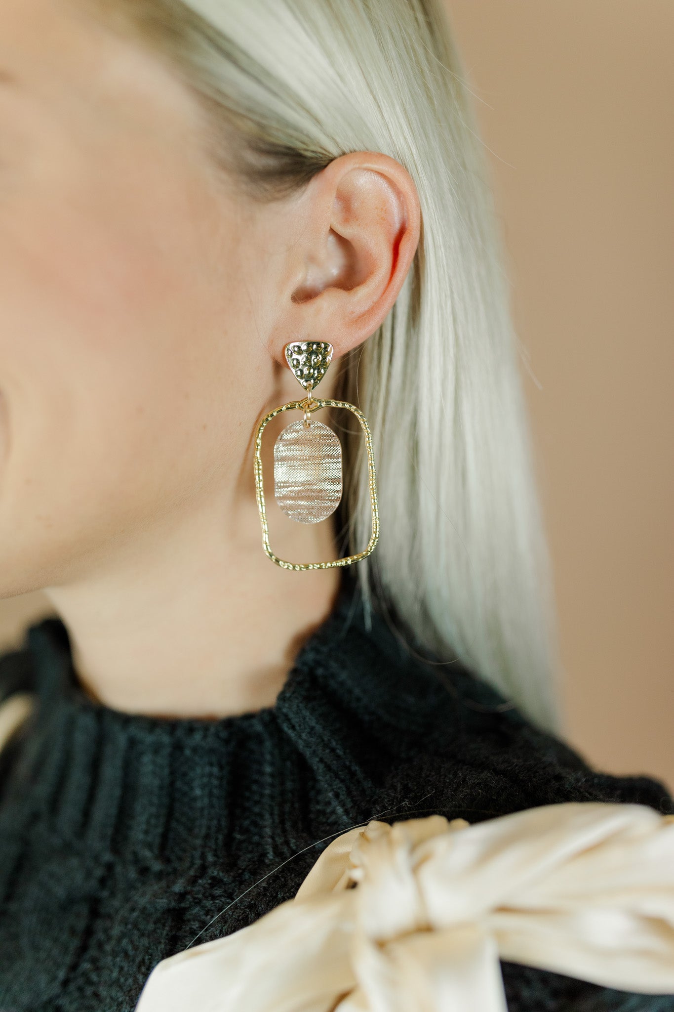 Rose Shimmer Oval Hoops