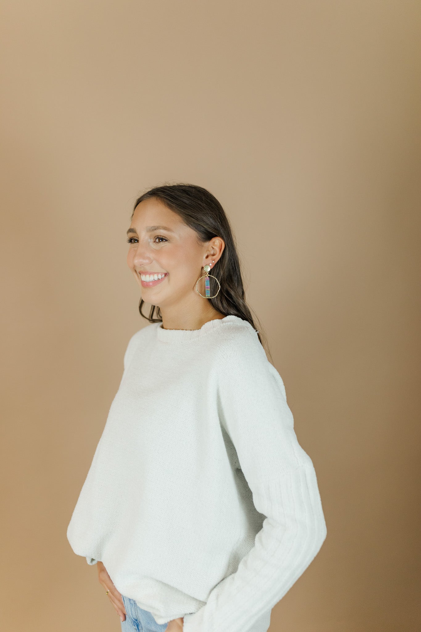 Rainbow Stripe Stick Hoops