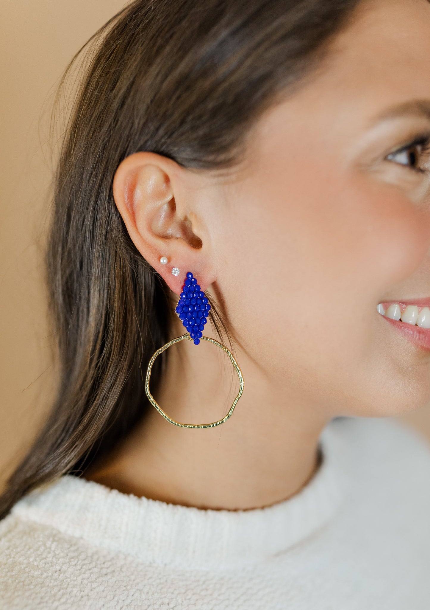 Navy Callie Hoops
