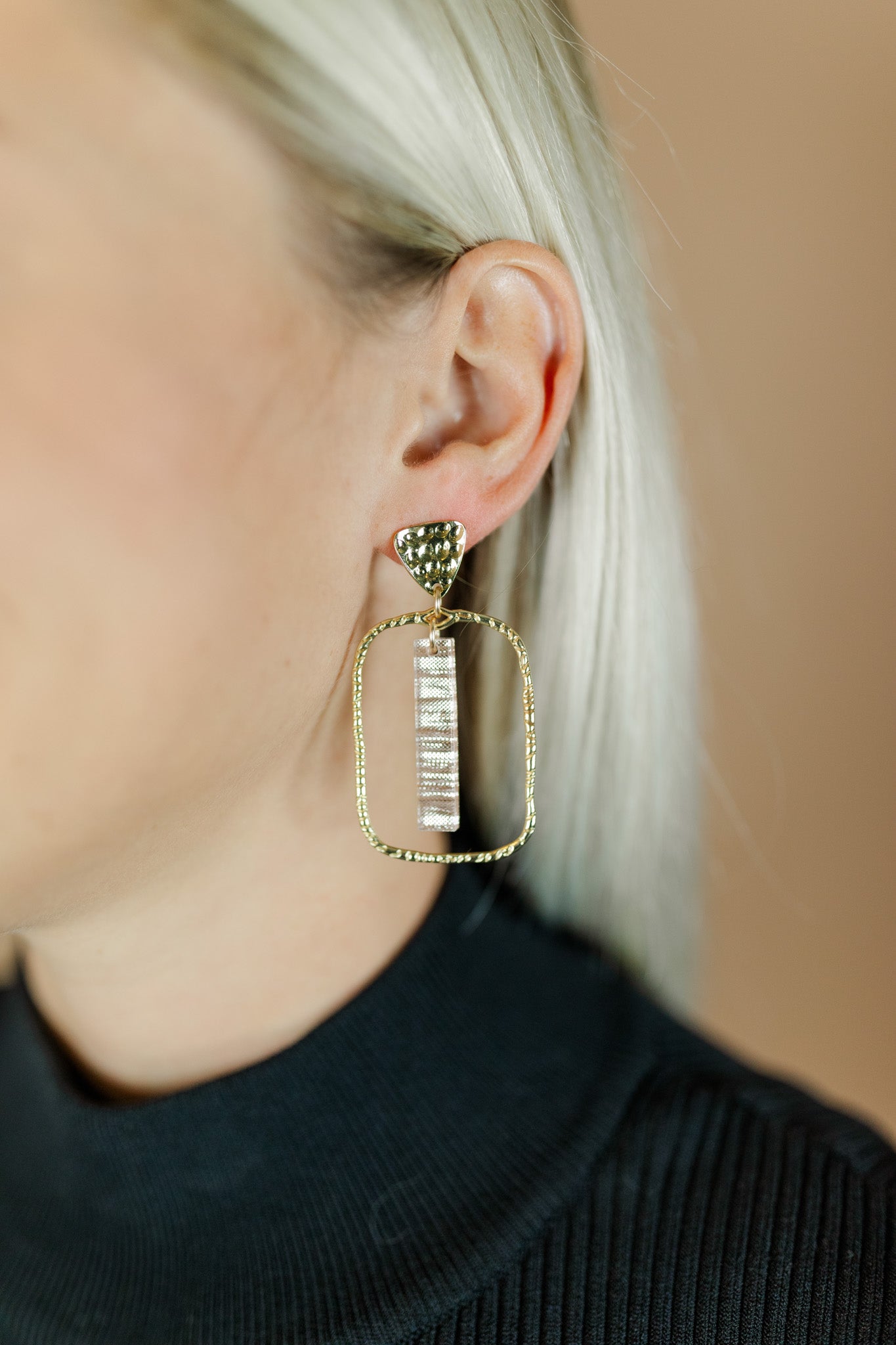 Rose Shimmer Stick Hoops