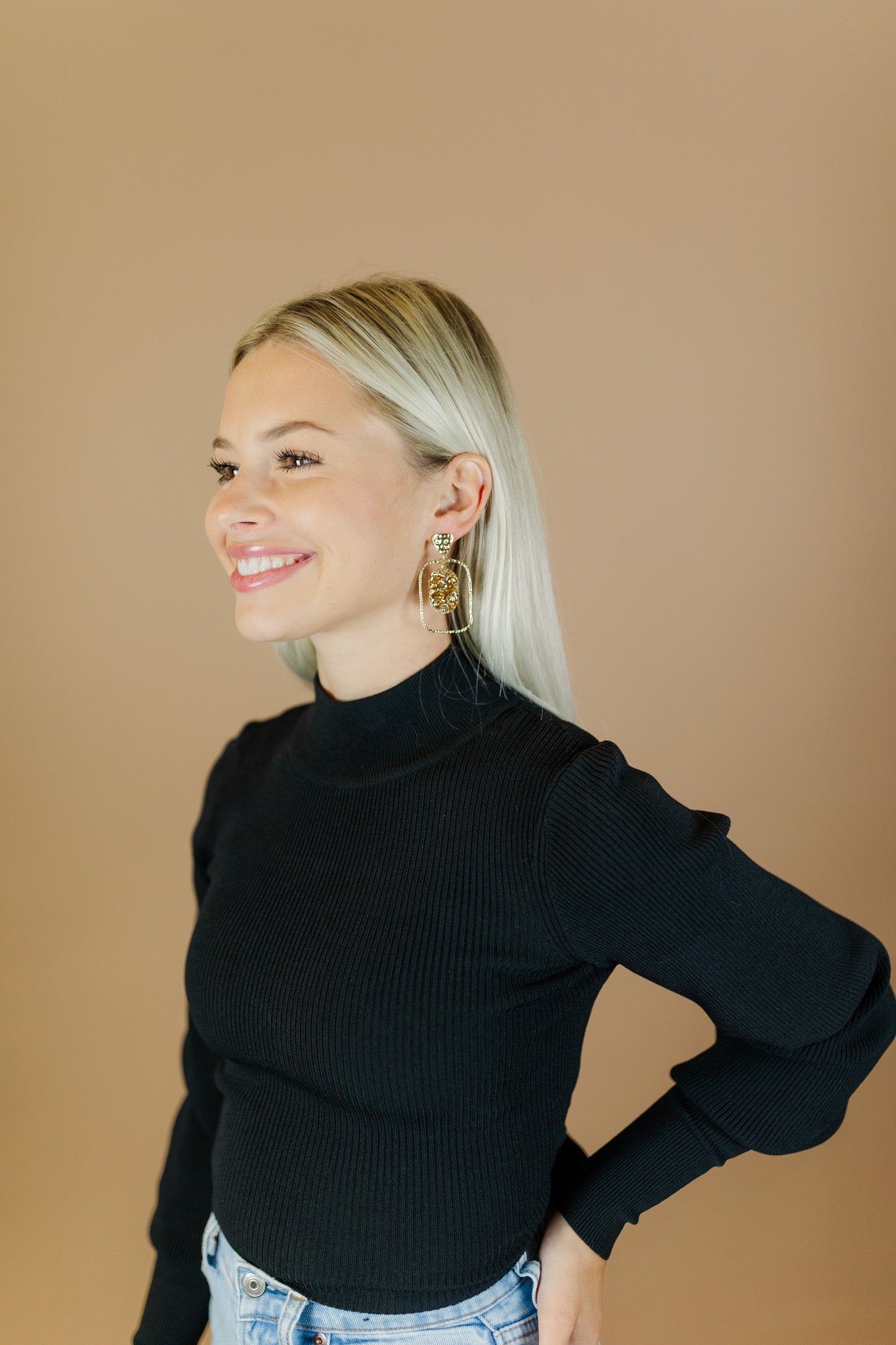 Gold Brighter Days Oval Hoops