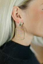 Load image into Gallery viewer, Rainbow Stripe Oval Hoops
