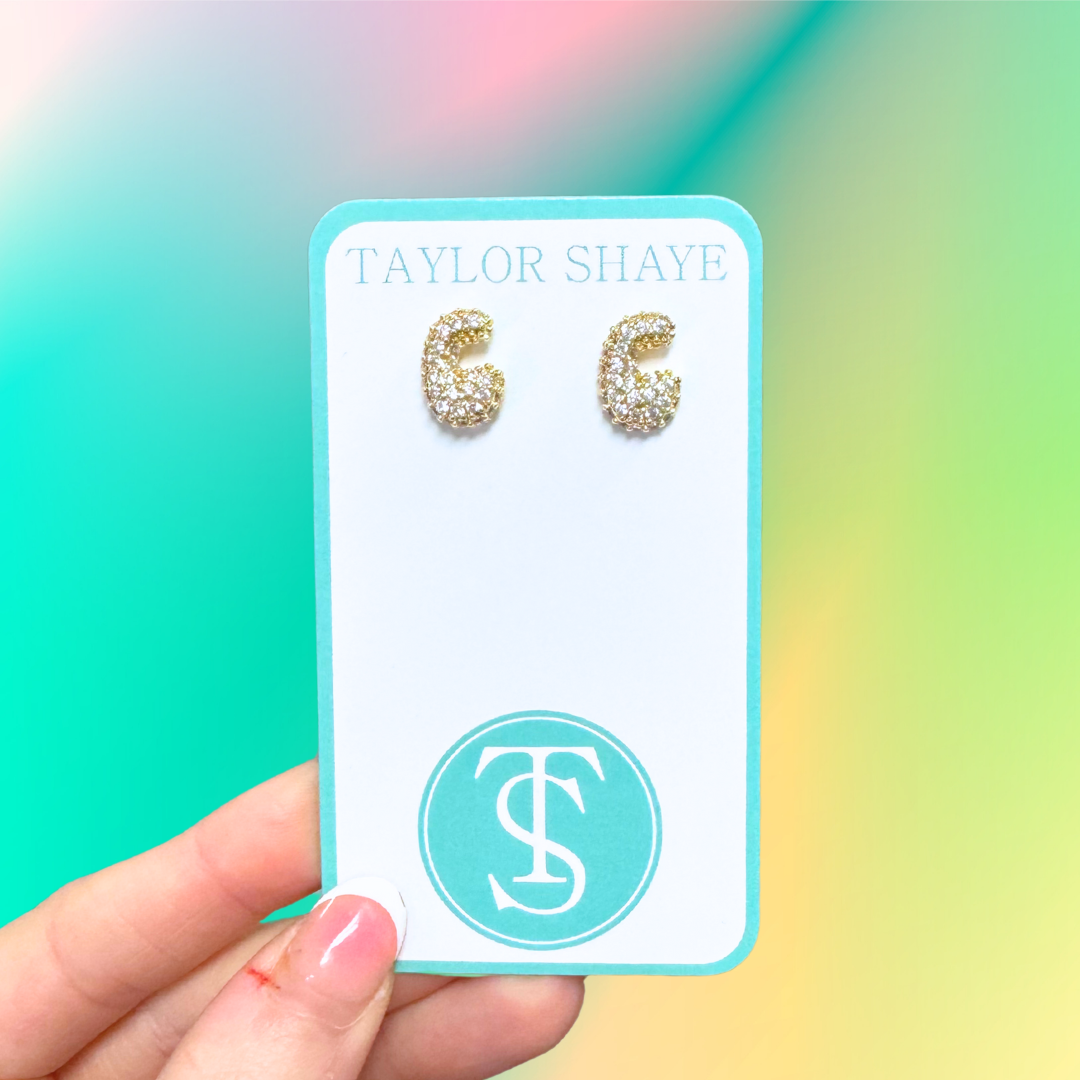 Initial Bubble Earrings