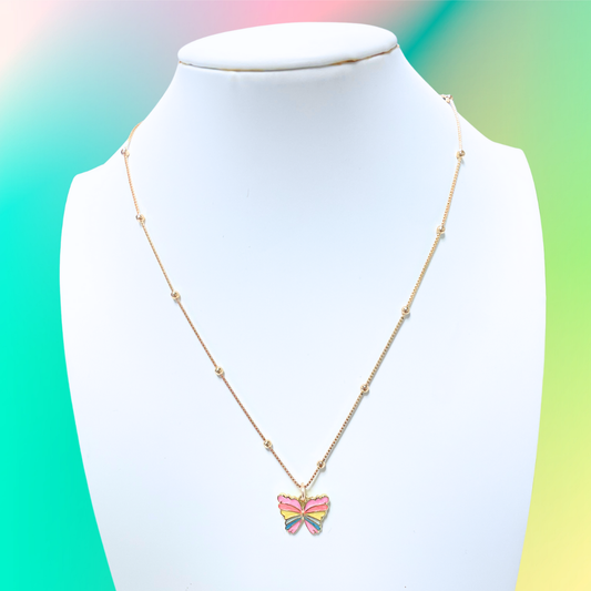 Pastel Butterfly Necklace